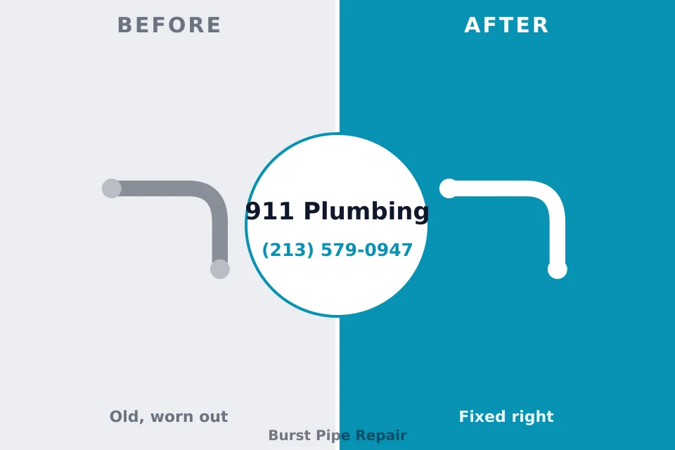 Before and after: plumbing repair Posen, IL